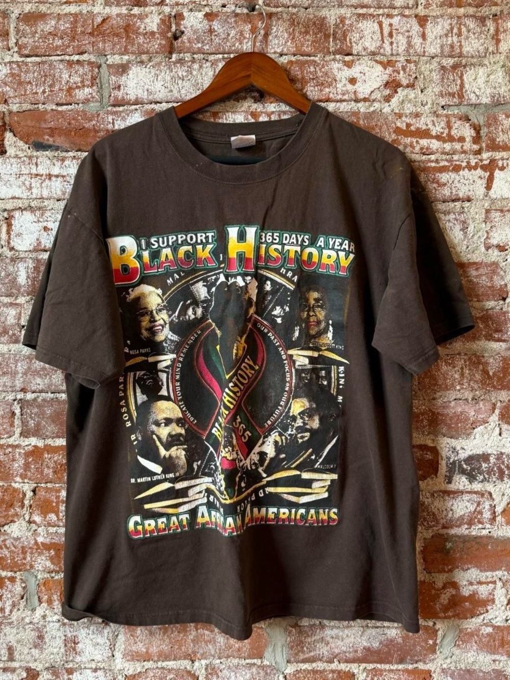 Support Black History Graphic T-Shirt - Brown